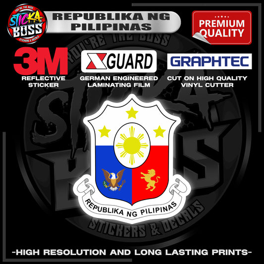 REPUBLIKA NG PILIPINAS LOGO 3M REFLECTIVE STICKER | PREMIUM LAMINATED【PREMIUM QUALITY】