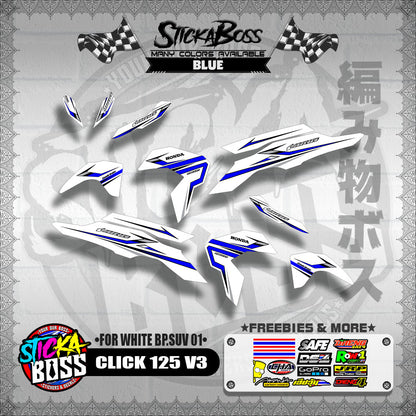 CLICK 125 V3 2023 DECALS ( FOR WHITE BP.SUV 01 )【WITH FREEBIES】
