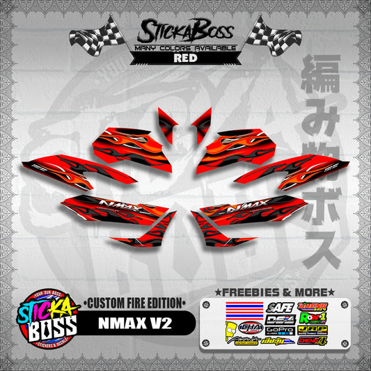 NMAX V2 DECALS ( CUSTOM FIRE EDITION )【WITH FREEBIES】