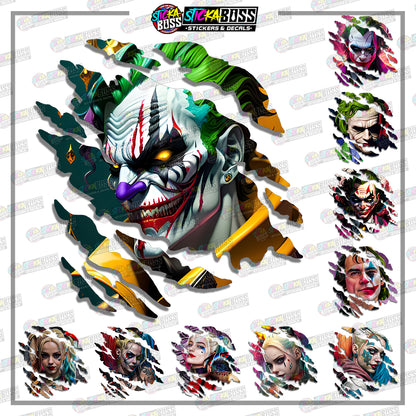 JOKER&HARLEY QUINN | ANIME SCRATCH STICKER【VINYL PRINTED】( LAMINATED / WATERPROOF )【Stickaboss】