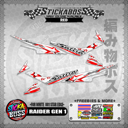 RAIDER GEN 1 MALAYSIAN STICKER DECALS ( FOR WHITE  001 STAR EDGE )【WITH FREEBIES】