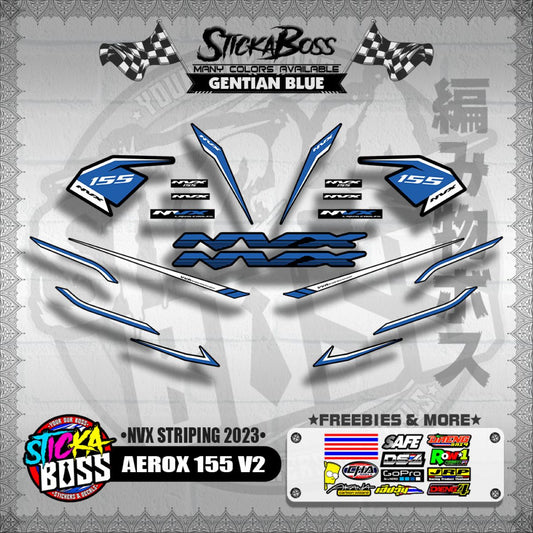 AEROX 155 V2 DECALS ( NVX STRIPING 2023 )【WITH FREEBIES】