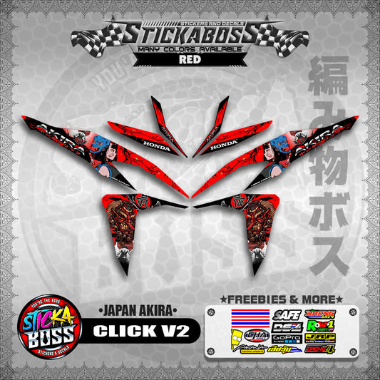 CLICK V2 STICKER DECALS ( JAPAN AKIRA )【WITH FREEBIES】