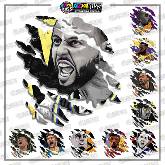 NBA PLAYERS | ANIME SCRATCH STICKER【VINYL PRINTED】( LAMINATED / WATERPROOF )【Stickaboss】