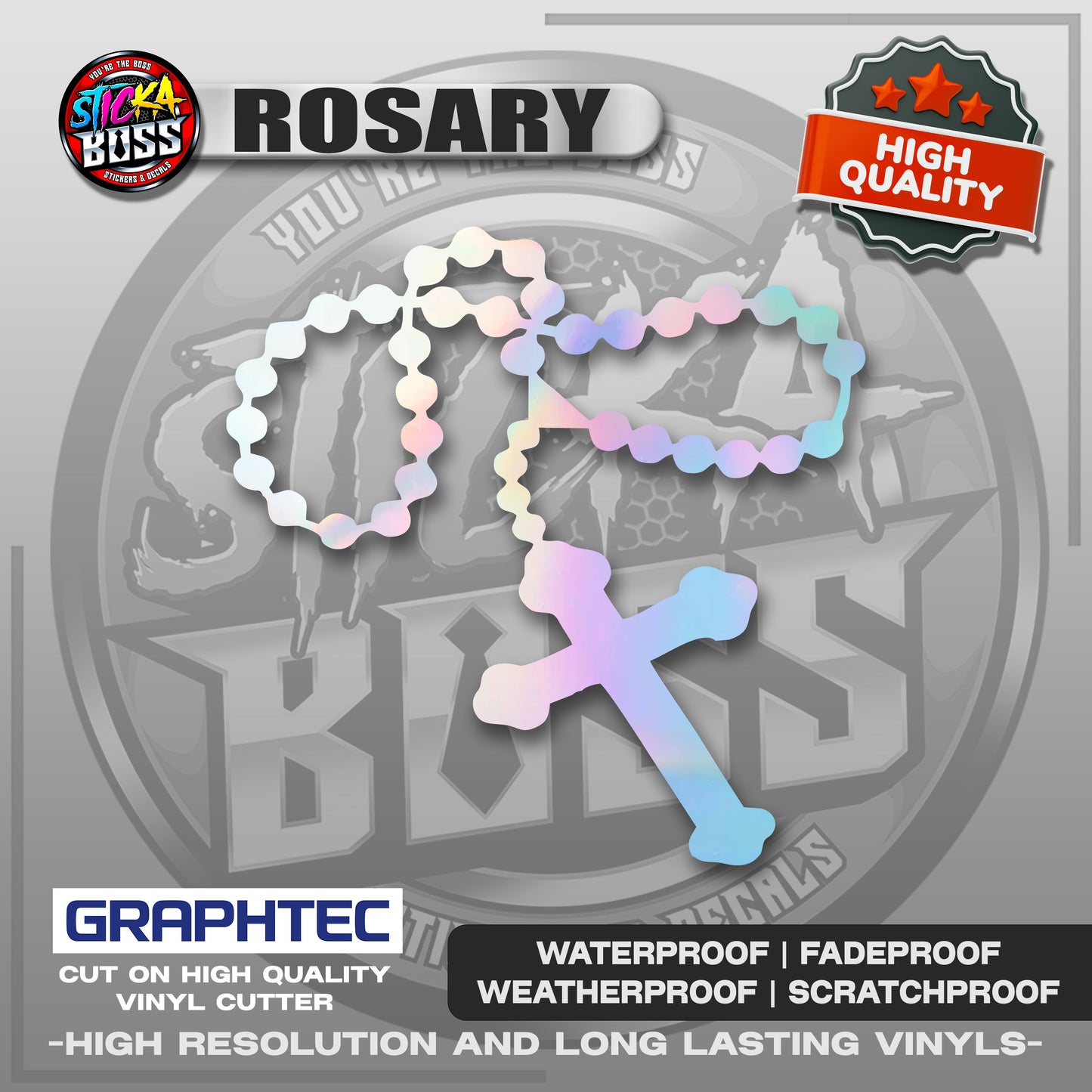 ROSARY | VINYL WATERPROOF CUT-OUT STICKER DECALS【Stickaboss】