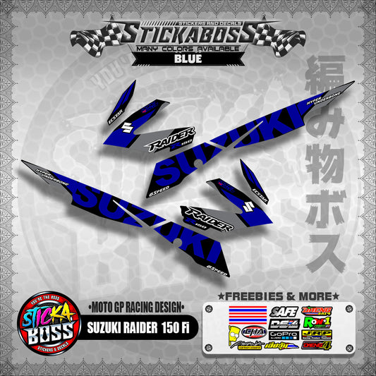 Suzuki Raider 150 Fi Decals BLUE ( MotoGP Racing Design )【WITH FREEBIES】