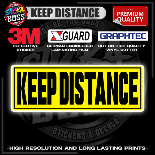 KEEP DISTANCE 3M REFLECTIVE STICKER | PREMIUM LAMINATED【PREMIUM QUALITY】