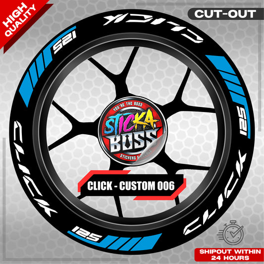 CLICK 125 MAG STICKER SET  ( 2 MAGS ) - CUSTOM 006 | VINYL WATERPROOF CUT-OUT DECALS