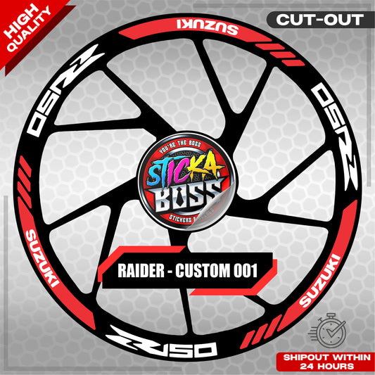 RAIDER R150 MAG STICKER SET ( 2 MAGS ) - CUSTOM 001 | VINYL WATERPROOF CUT-OUT DECALS
