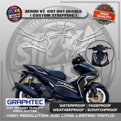 AEROX V2 CUT OUT DECALS ( CUSTOM STRIPPING ) | VINYL WATERPROOF CUT-OUT STICKER DECALS