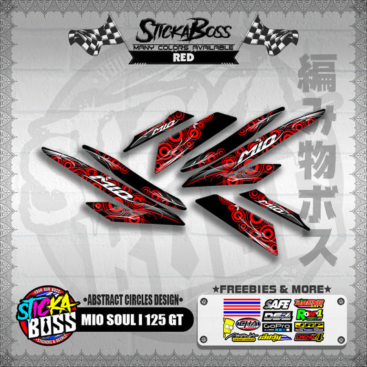 MIO SOUL I 125 GT DECALS ( ABSTRACT CIRCLES DESIGN )【WITH FREEBIES】