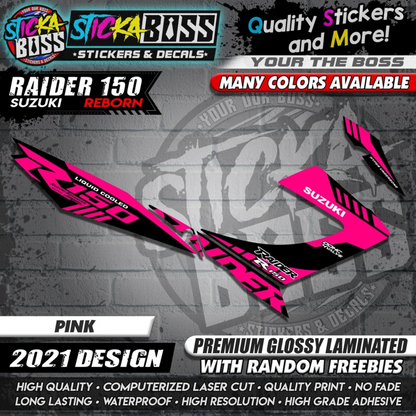 Suzuki Raider 150 Reborn Stock Decals ( 2021 Design ) PINK【WITH FREEBIES】