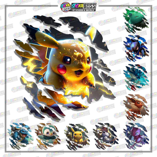 POKEMON PART 1 | ANIME SCRATCH STICKER【VINYL PRINTED】( LAMINATED / WATERPROOF )【Stickaboss】