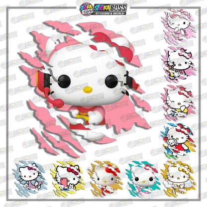 HELLO KITTY| ANIME SCRATCH STICKER【VINYL PRINTED】( LAMINATED / WATERPROOF )【Stickaboss】