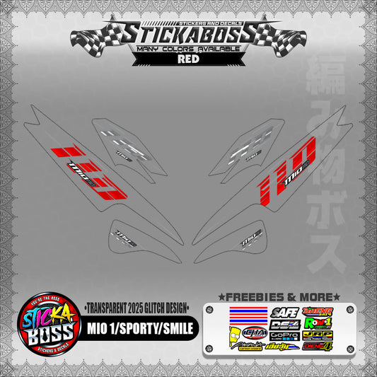【PREMIUM UV PRINT】TRANSPARENT MIO 1/SPORTY /SMILE STICKER DECALS (2025 GLITCH DESIGN )