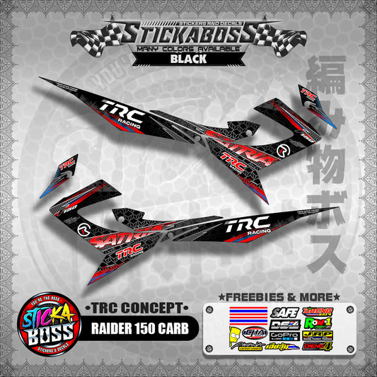 RAIDER 150 CARB STICKER DECALS ( TRC CONCEPT SATRIA )【WITH FREEBIES】