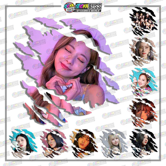 TWICE | SCRATCH STICKER【VINYL PRINTED】( LAMINATED / WATERPROOF )【Stickaboss】