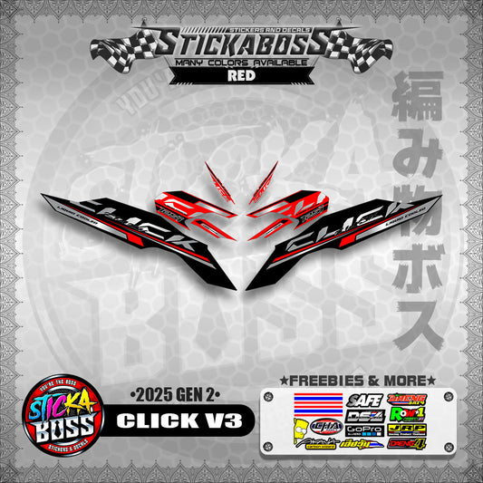 CLICK V3 INDO STICKER DECALS ( 2025 GEN 2 )【WITH FREEBIES】