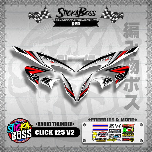 CLICK 125 V2 DECALS ( VARIO THUNDER )【WITH FREEBIES】