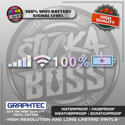 100% WIFI BATTERY SIGNAL LEVEL | VINYL WATERPROOF CUT-OUT STICKER DECALS【Stickaboss】