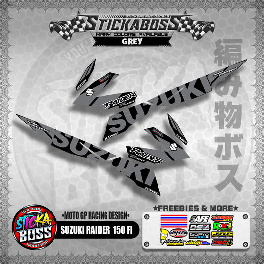 Suzuki Raider 150 Fi Decals GREY ( MotoGP Racing Design )【WITH FREEBIES】