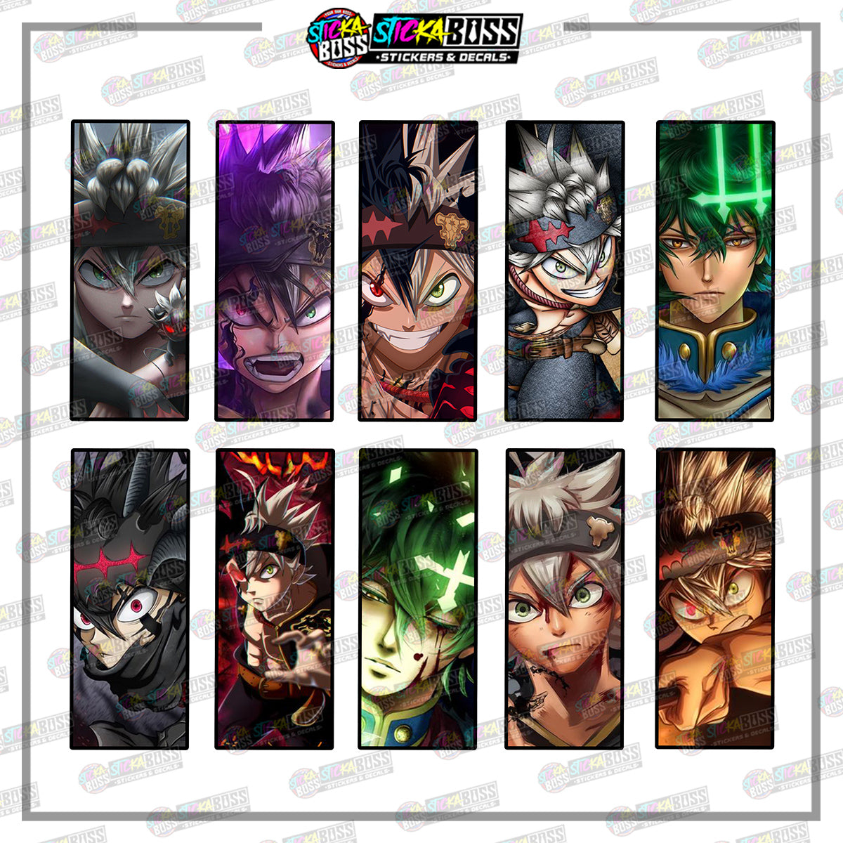 BLACK CLOVER | RECTANGLE SIZE  VINYL STICKER 【VINYL PRINTED】( LAMINATED / WATERPROOF )