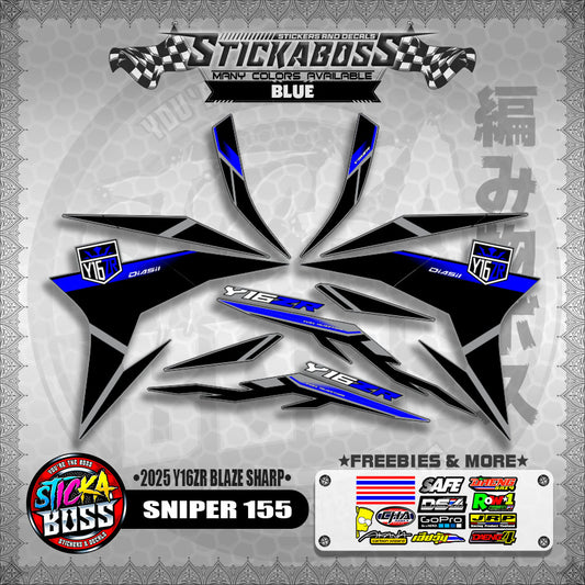 SNIPER 155 STICKER DECALS ( 2025 Y16ZR BLAZE SHARP )【WITH FREEBIES】