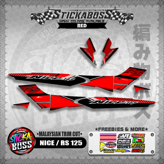NICE / RS 125 STICKER DECALS ( MALAYSIAN TRIM CUT )【WITH FREEBIES】