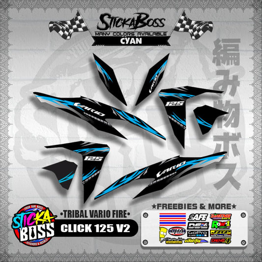CLICK 125 V2 DECALS ( TRIBAL VARIO FIRE ) 【WITH FREEBIES】