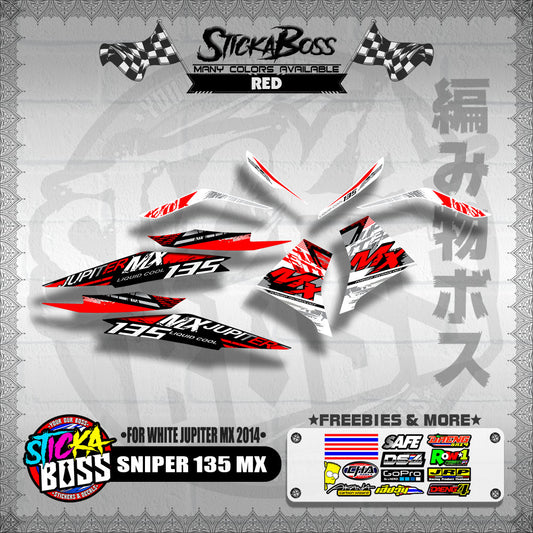 SNIPER 135 MX DECALS ( FOR WHITE JUPITER MX 2014 )【WITH FREEBIES】