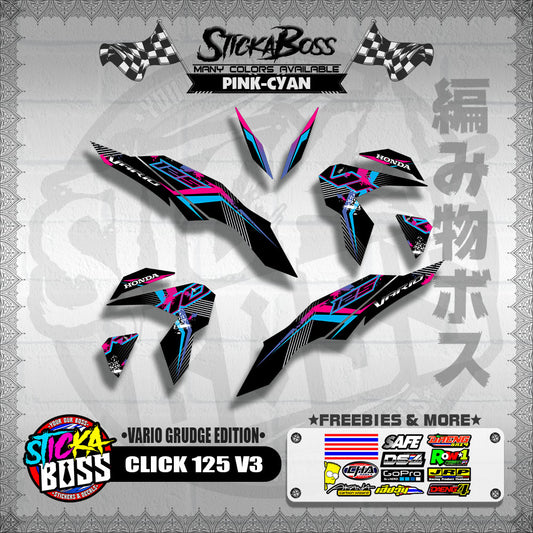 CLICK 125 V3 DECALS ( VARIO GRUDGE EDITION )【WITH FREEBIES】