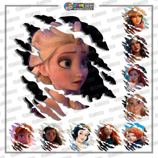 DISNEY PRINCESSES PART 1 | ANIME SCRATCH STICKER【VINYL PRINTED】( LAMINATED / WATERPROOF )