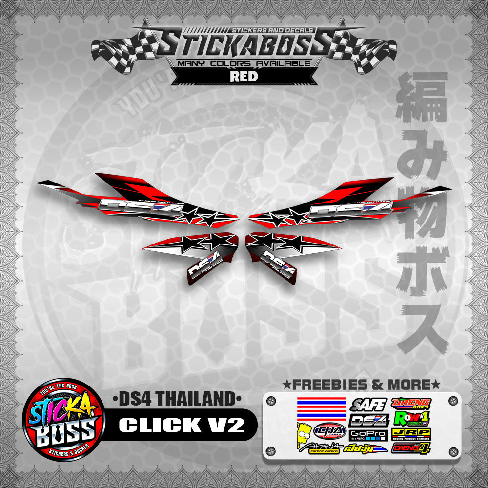 CLICK V2 STICKER DECALS ( DS4 THAILAND )【WITH FREEBIES】