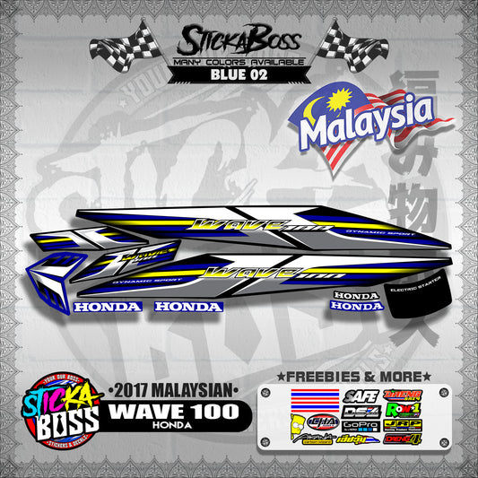 WAVE 100 ( 2017 MALAYSIAN STOCK DECALS )【WITH FREEBIES】
