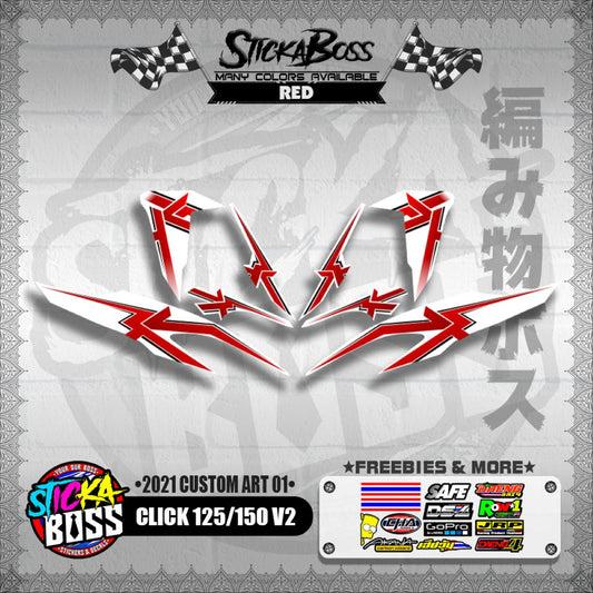 CLICK 125 / 150 V2 DECALS ( 2021 CUSTOM ART 01 )【WITH FREEBIES】