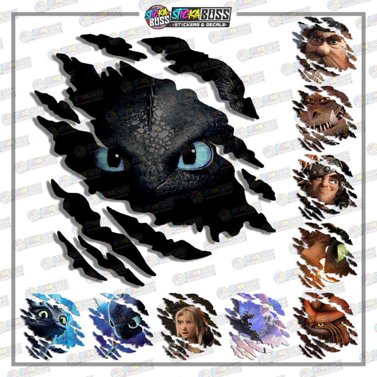 HOW TO TRAIN YOU DRAGON | SCRATCH STICKER【VINYL PRINTED】( LAMINATED / WATERPROOF )【Stickaboss】