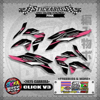 CLICK V3 STICKER DECALS ( 2025 CARRERA )【WITH FREEBIES】