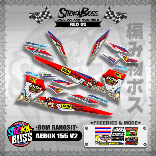 AEROX 155 V2 INDO DECALS ( BOM RANGSIT )【WITH FREEBIES】