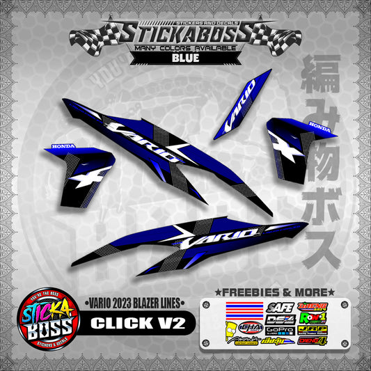 CLICK V2 STICKER DECALS ( VARIO 2023 BLAZER LINES )【WITH FREEBIES】