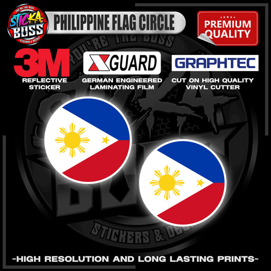 PHILIPPINE FLAG CIRCLE | 3M REFLECTIVE STICKER | PREMIUM LAMINATED【PREMIUM QUALITY】