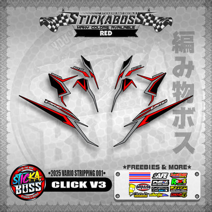 CLICK V3 STICKER DECALS ( 2025 VARIO STRIPPING 001 )【WITH FREEBIES】