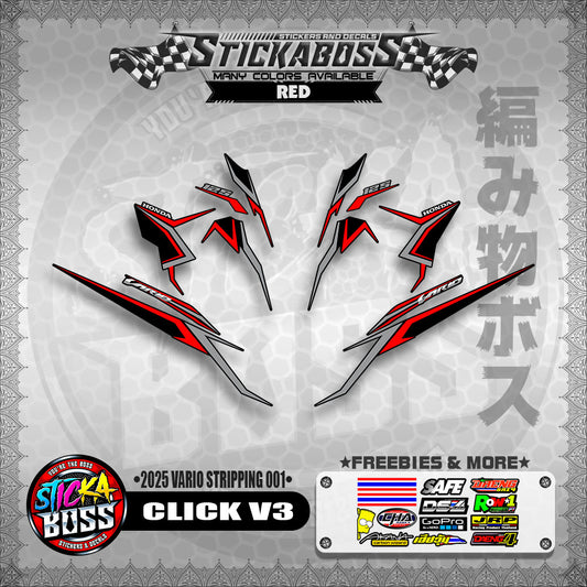 CLICK V3 STICKER DECALS ( 2025 VARIO STRIPPING 001 )【WITH FREEBIES】