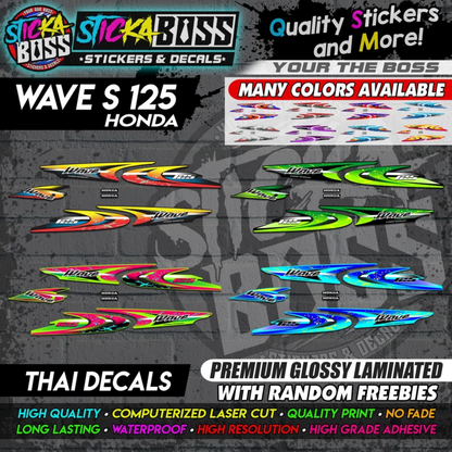 WAVE 125 S (THAI DECALS) [ASSORTED COLORS]【PREMIUM GLOSSY LAMINATED】