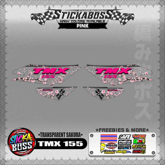 【PREMIUM UV PRINT】TRANSPARENT TMX 155 STICKER DECALS ( SAKURA )【WITH FREEBIES】