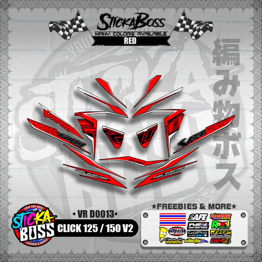 CLICK 125 / 150 V2 DECALS ( VR D0013 )【WITH FREEBIES】