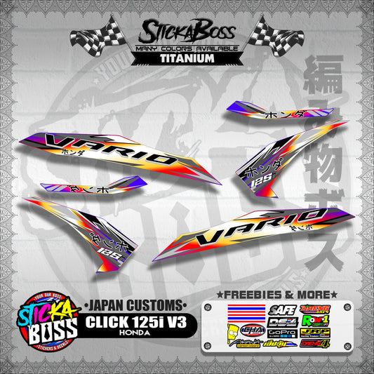CLICK 125i V3 DECALS ( JAPAN CUSTOMS )【WITH FREEBIES】