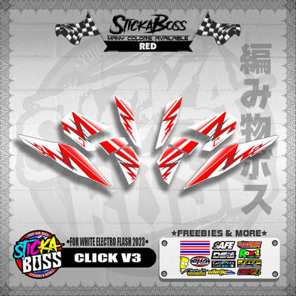 CLICK V3 DECALS ( FOR WHITE 2 TONE SPEED STREAKS )【WITH FREEBIES】