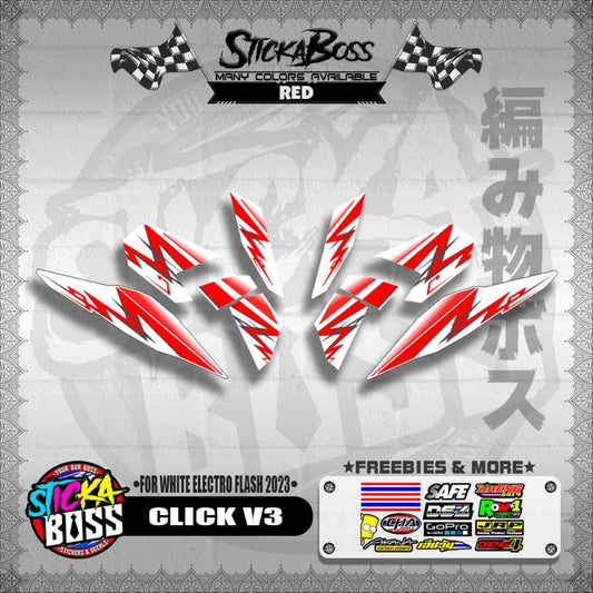 CLICK V3 DECALS ( FOR WHITE 2 TONE SPEED STREAKS )【WITH FREEBIES】