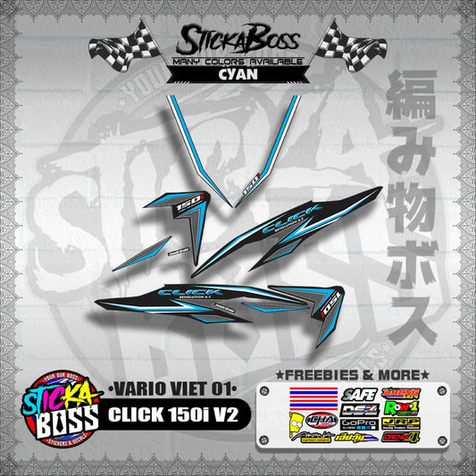 CLICK 150i V2 DECALS ( VARIO VIET 01 )【WITH FREEBIES】