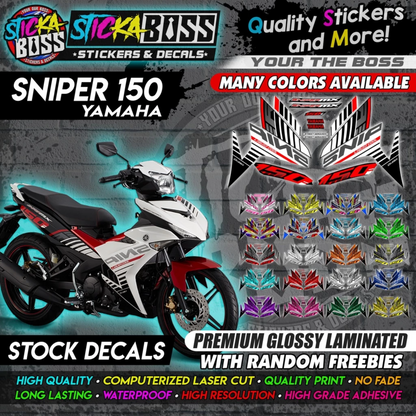 YAMAHA SNIPER 150 Stock Decals [ASSORTED COLORS] Sticker【PREMIUM GLOSSY LAMINATED】